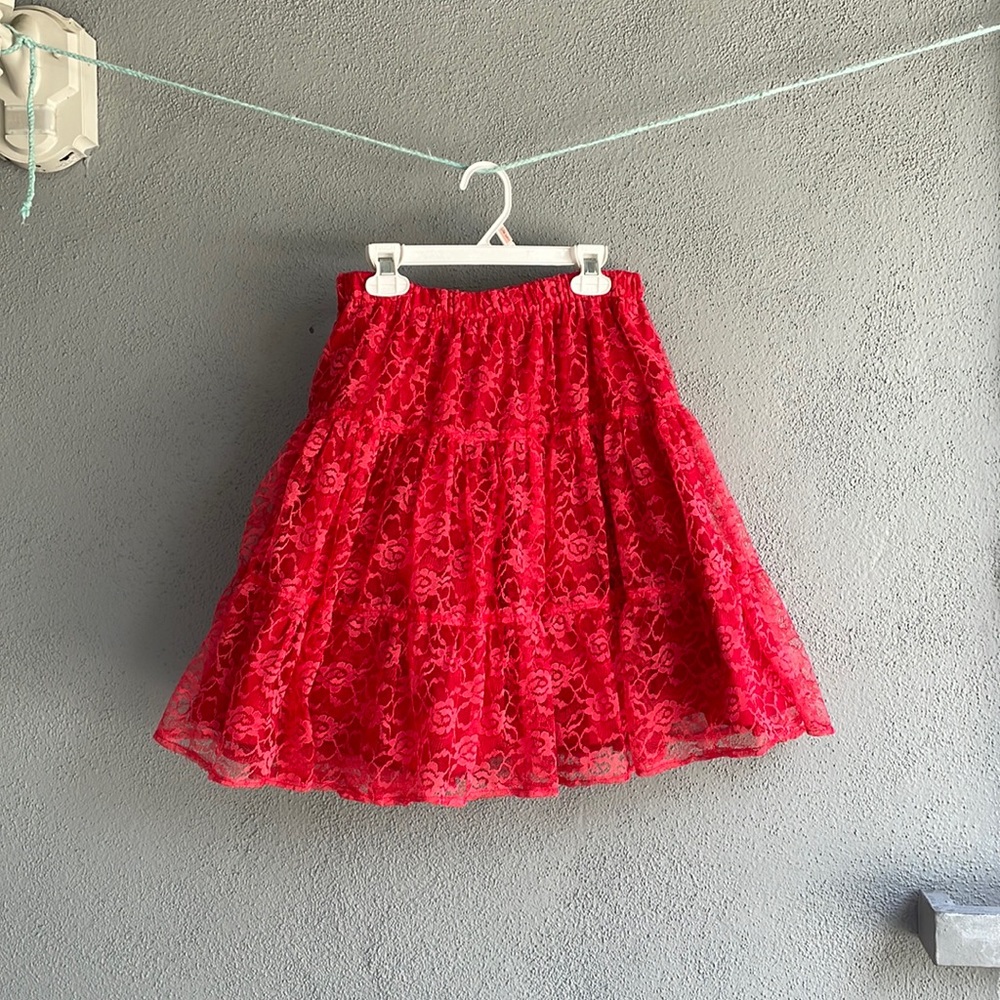 Handmade Red Lace Skirt